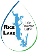 Logo2 SO Services - Logo shaped like a water droplet with a blue map of RL Lake, the text “Rice Lake” on the left, and “Lake Protection District” on the right.